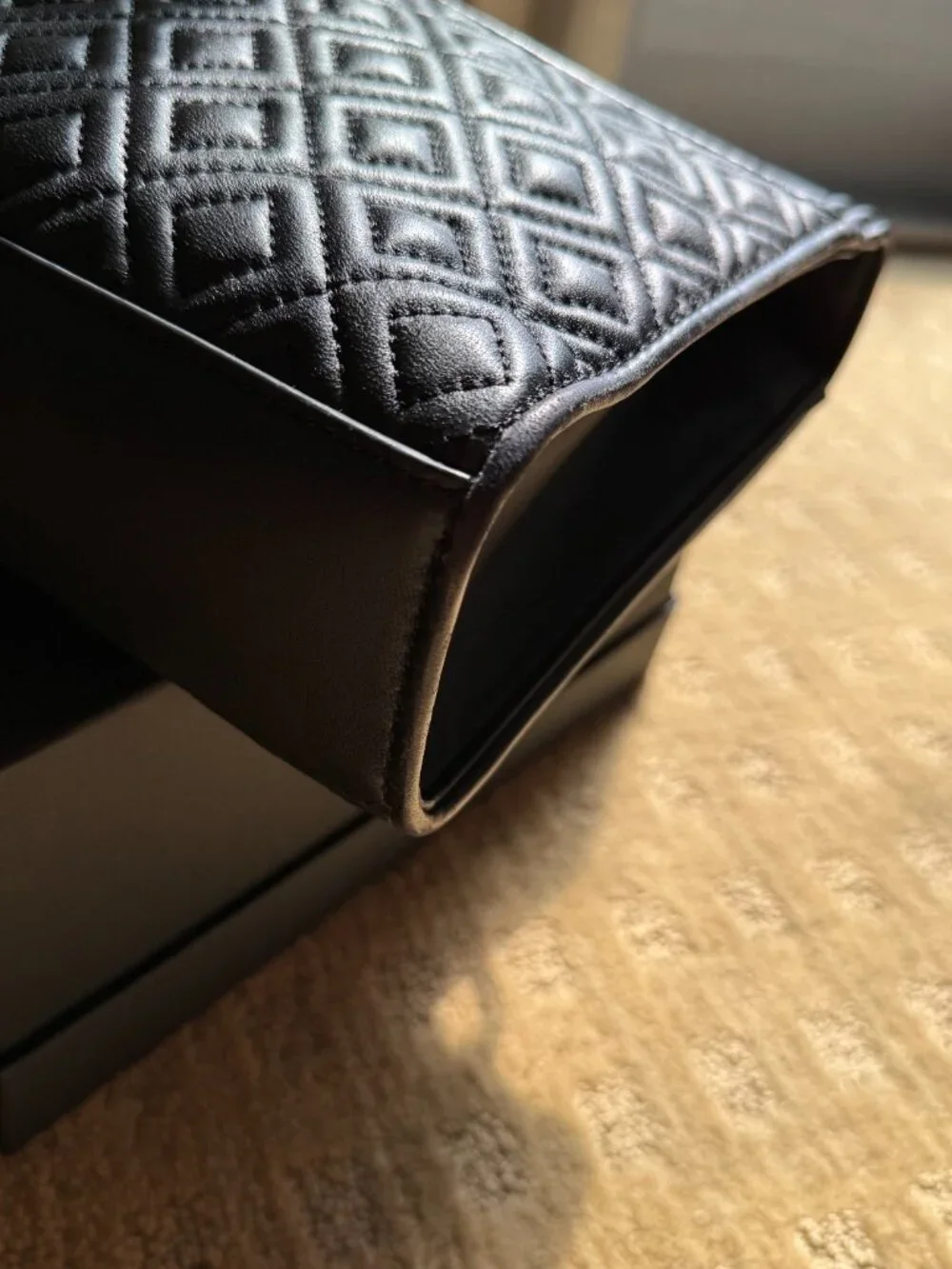 Tory Burch Black Fleming Quilted Convertible Bag and Complementary Wallet